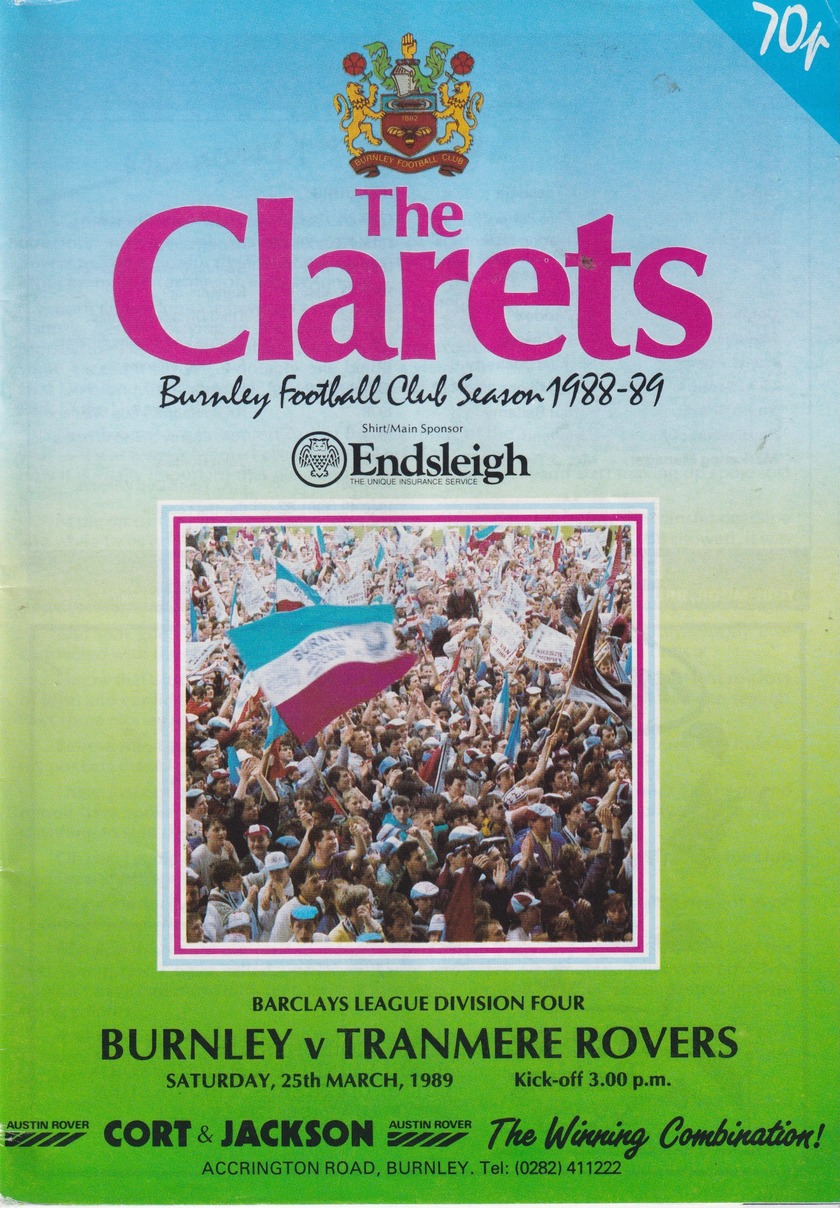 Burnley v Tranmere Rovers match programme